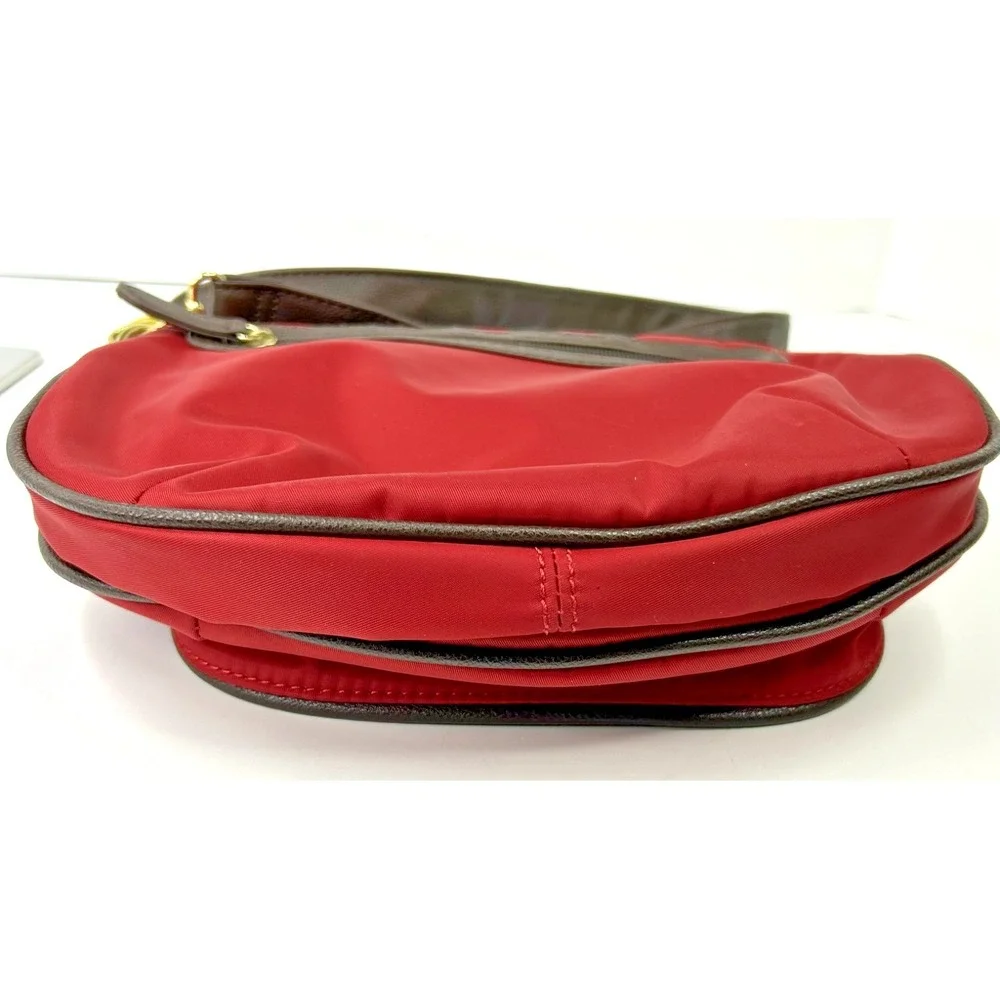 Steve Madden‎ Purse Quilted Flap Crossbody/Saddle Bag-Red Medium Nylon Travel